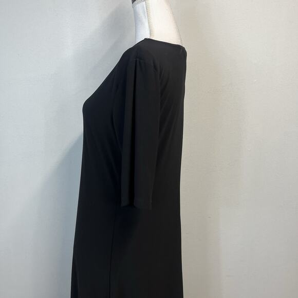 Attitudes by Renee Classic Black Dress sz Medium Pet Long Slinky Stretch Modest - Picture 8 of 10
